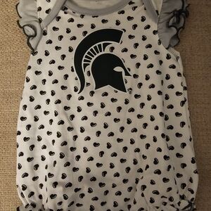 Spartan Baby Onesie with Ruffle Sleeves